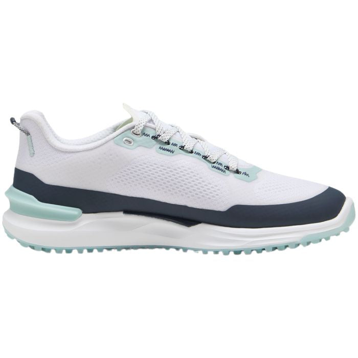 Puma Men's Ignite Elevate X Spikeless Golf Shoes - Puma White/Deep Navy/Modern Mint