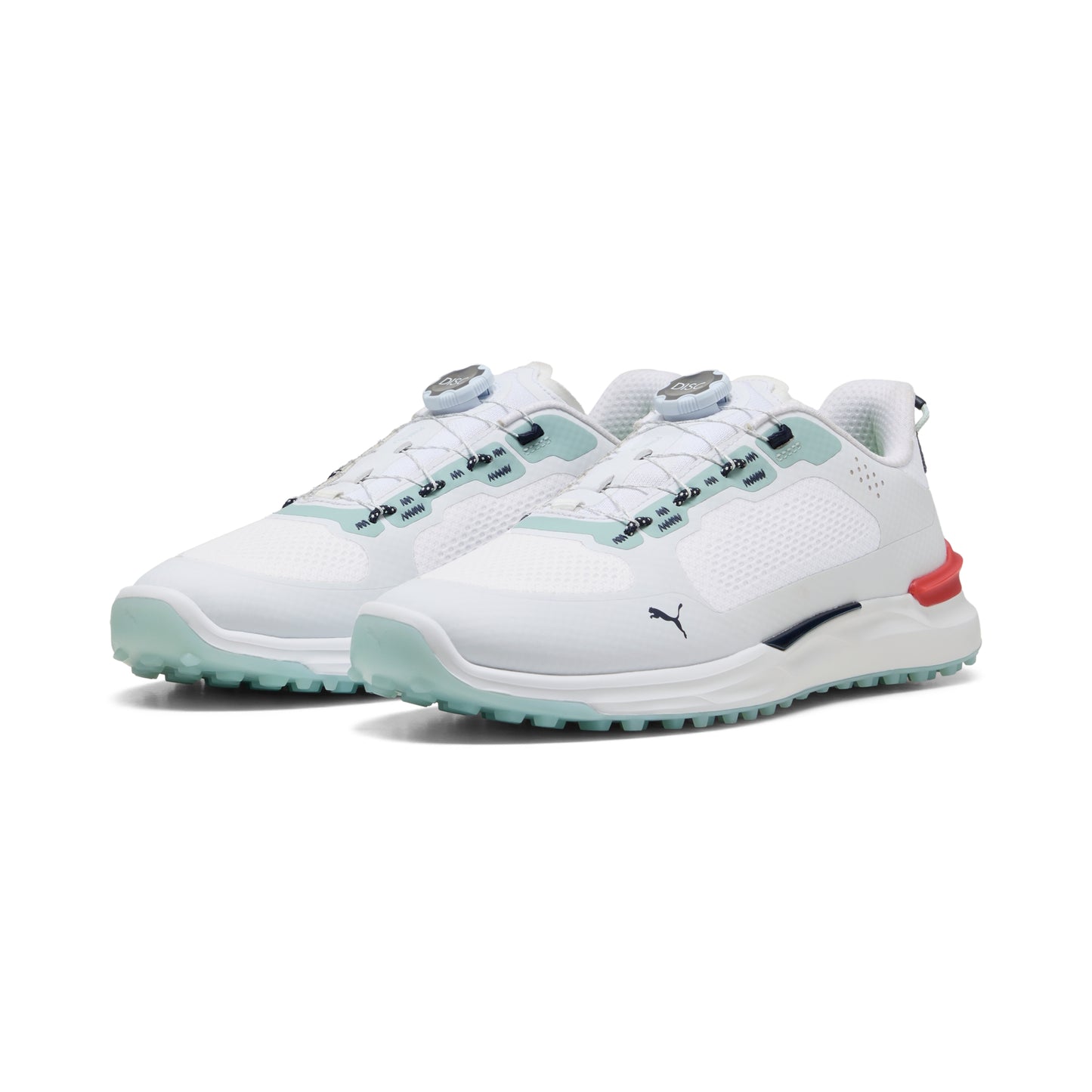 Puma Men's Ignite Elevate 2 Disc Spikeless Golf Shoes - Puma White/Modern Mint