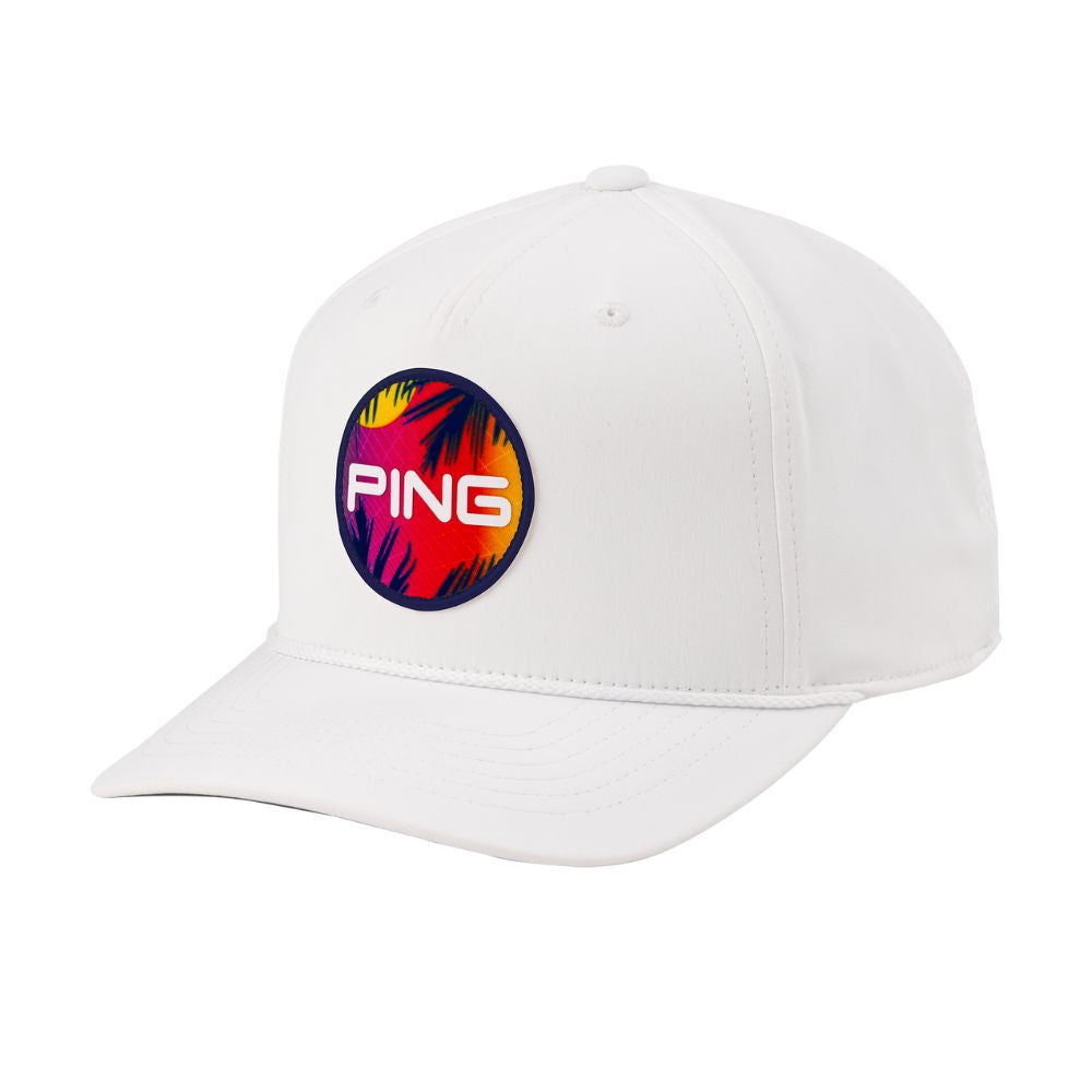Ping Electric Sunset Snapback Hat White 2025