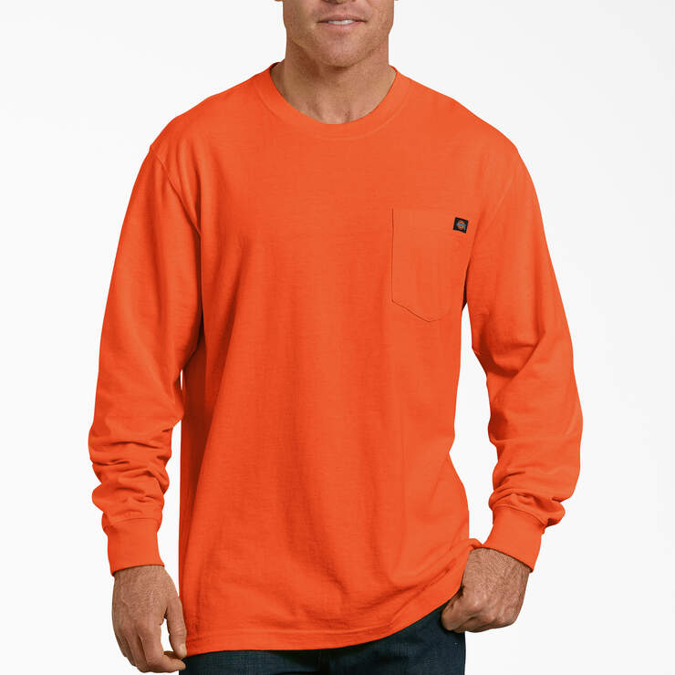 Dickies Men's Heavyweight Neon Long Sleeve Pocket Tee Relaxed T-Shirt