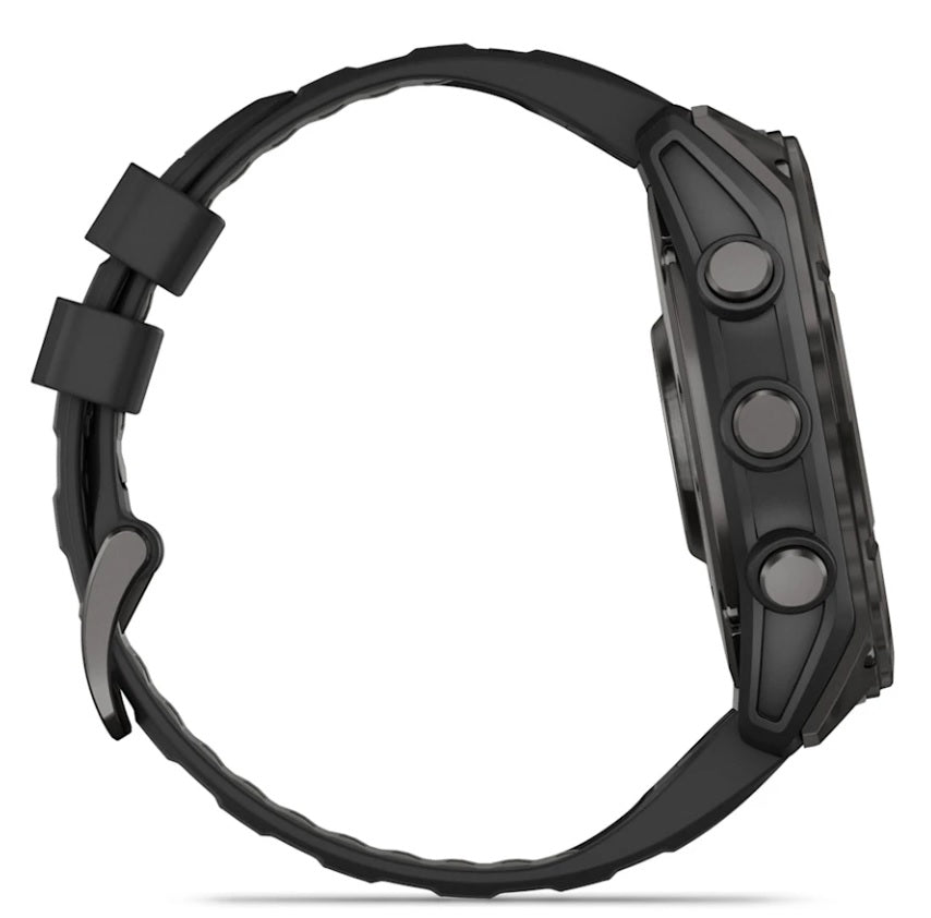Garmin fenix 8 GPS Watch 51 mm  Sapphire, Carbon Gray DLC Titanium with Black/Pebble Gray Silicone
