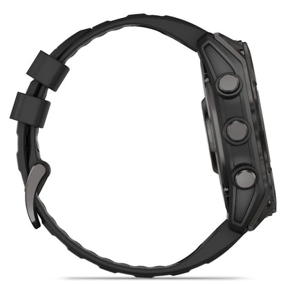 Garmin fenix 8 GPS Watch 51 mm  Sapphire, Carbon Gray DLC Titanium with Black/Pebble Gray Silicone