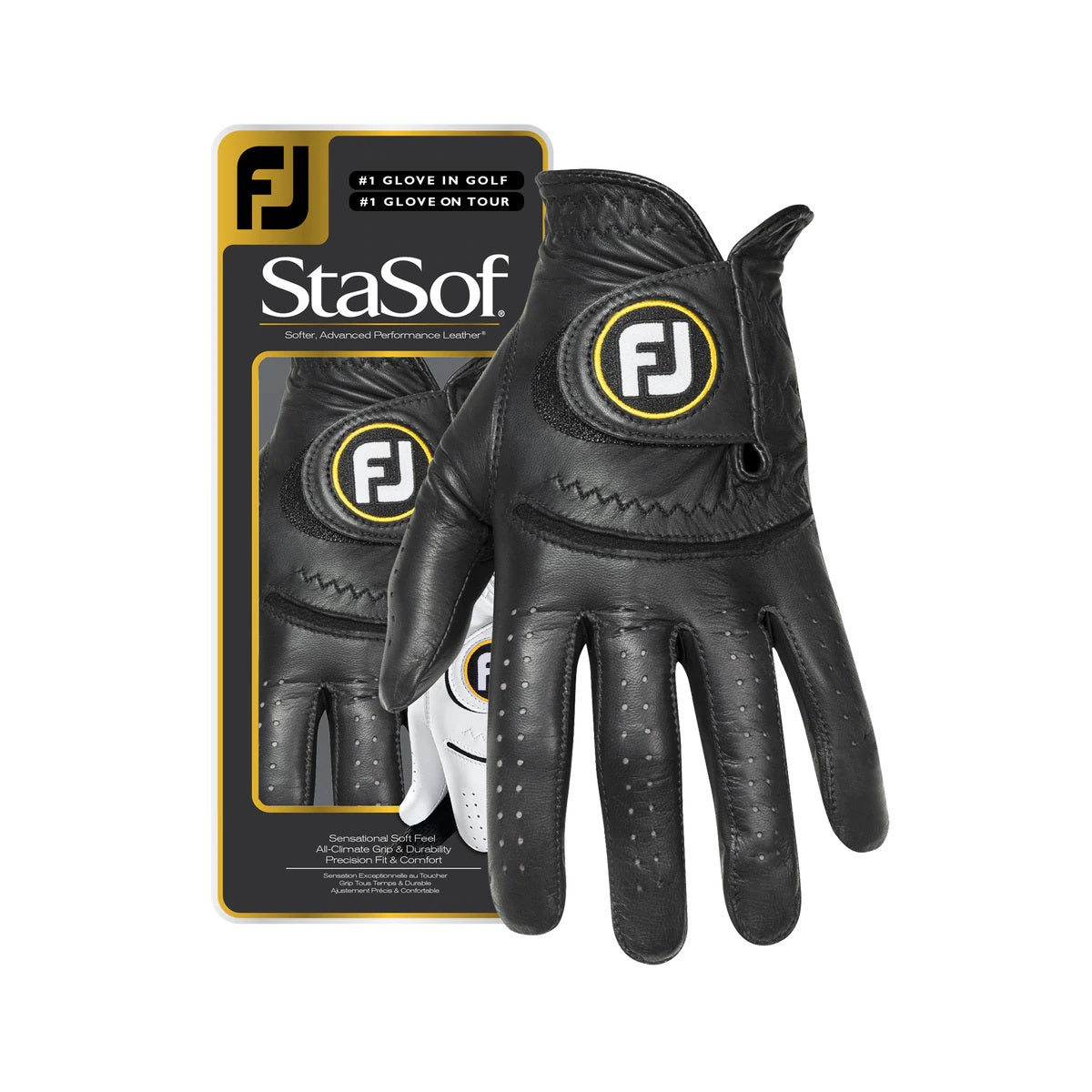 FootJoy Mens Stasof Golf Gloves Black