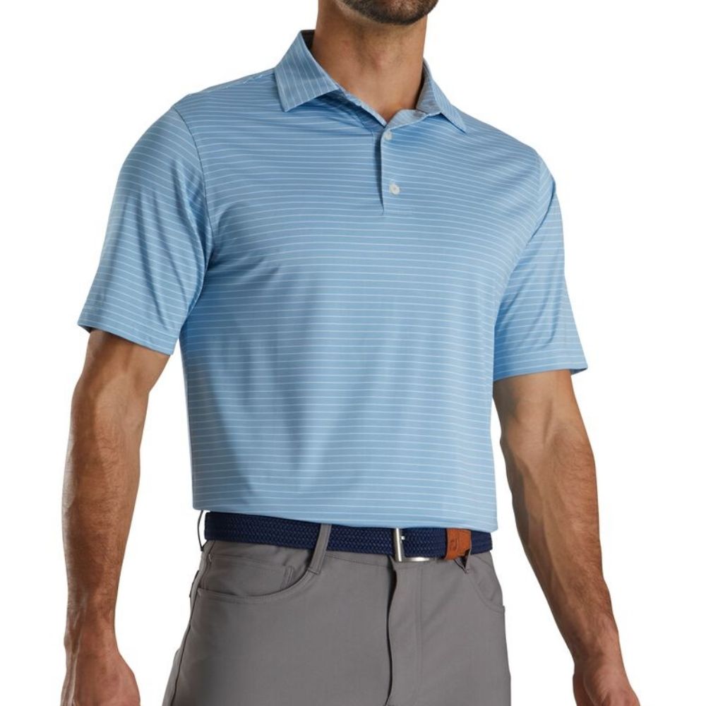 Footjoy Lisle Classic Pencil Stripe Self Collar Polo