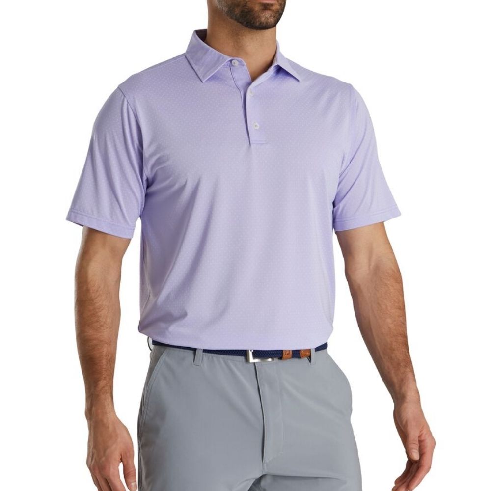 Footjoy Stretch Lisle Dot Print Self Collar Polo