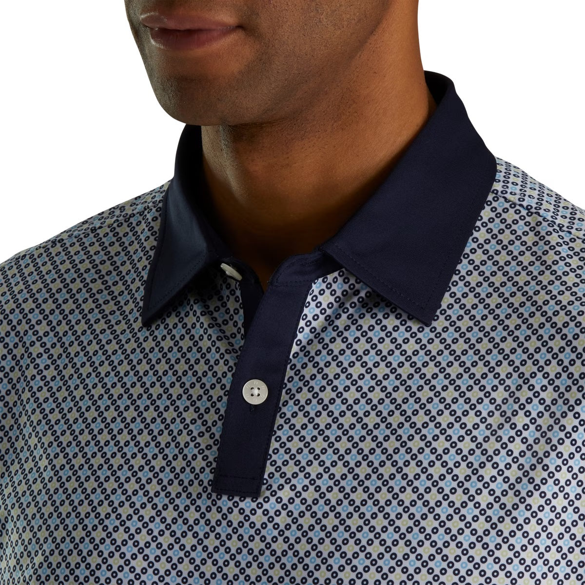 Footjoy Lisle Circle Print Self Collar Polo 2023