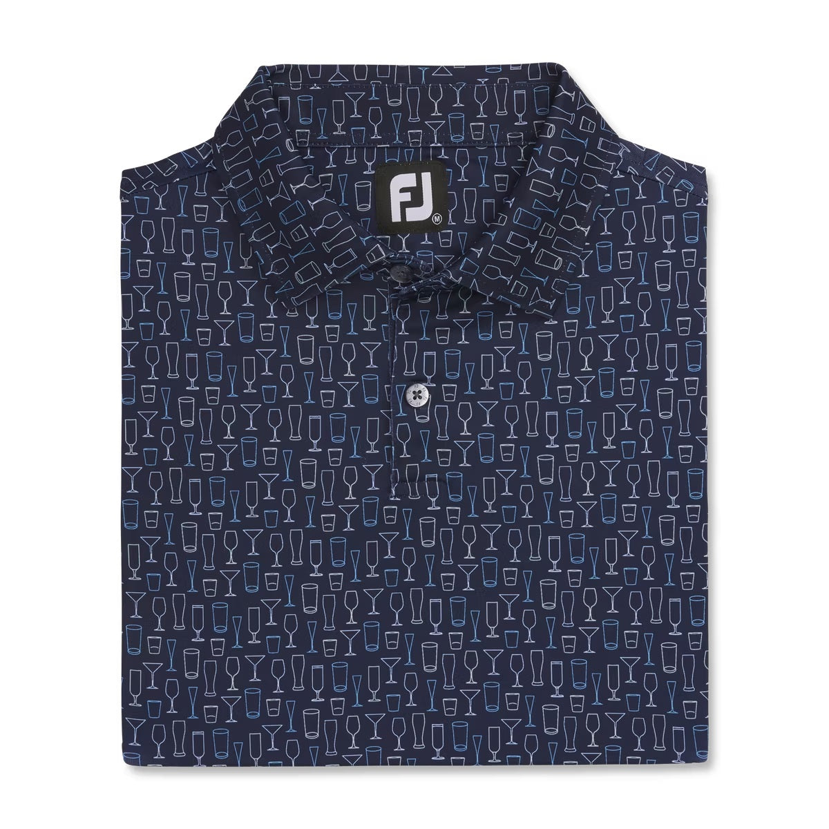 Footjoy Lisle Glass Print Self Collar Polo 2023
