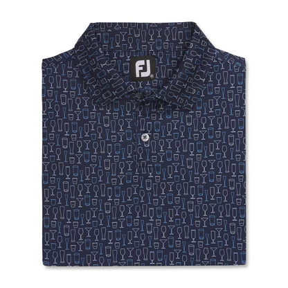 Footjoy Lisle Glass Print Self Collar Polo 2023