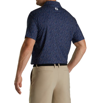 Footjoy Lisle Glass Print Self Collar Polo 2023