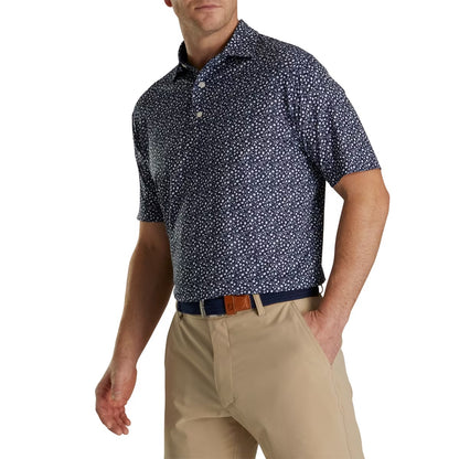 Footjoy Lisle Tossed Tulips Self Collar Polo 2023