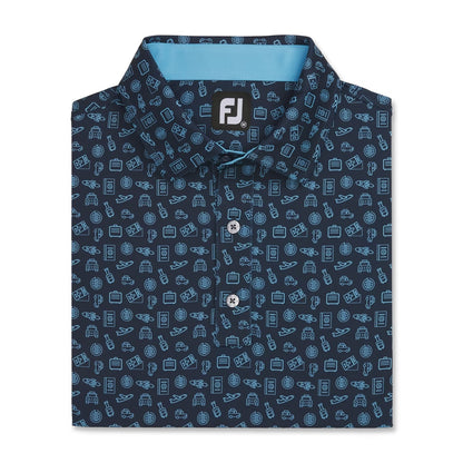 FootJoy Lisle Travel Print Self Collar Self Collar Golf Polo