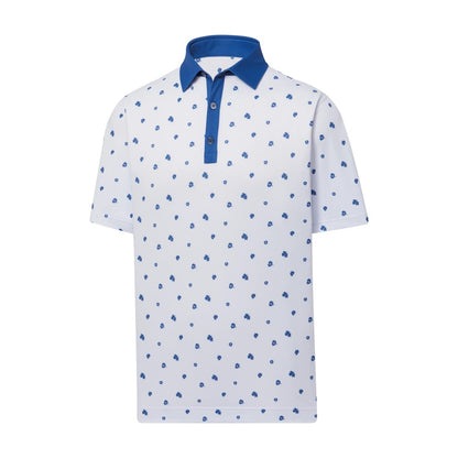 FootJoy Scattered Floral Stretch Pique Self Collar Golf Polo