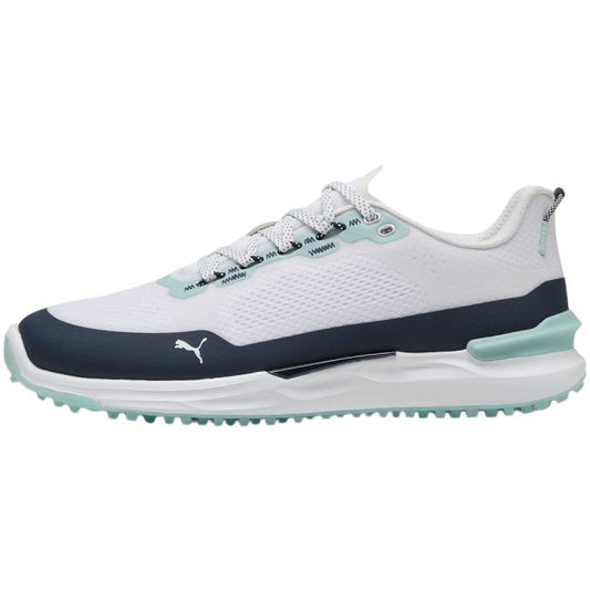 Puma Men's Ignite Elevate X Spikeless Golf Shoes - Puma White/Deep Navy/Modern Mint