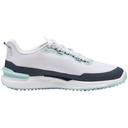 Puma Men's Ignite Elevate X Spikeless Golf Shoes - Puma White/Deep Navy/Modern Mint
