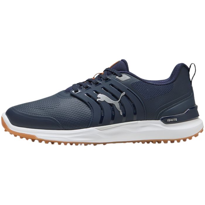 Puma Men's Ignite Elevate 2 Spikeless Golf Shoes - Deep Navy/Puma Silver/Gum