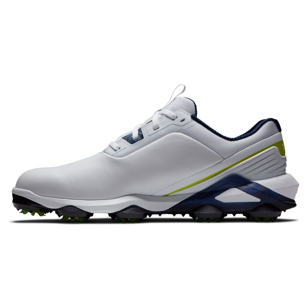 FootJoy Men's Tour Alpha Cleated Laced Golf Shoe (Previous Season) - White/Navy/Lime