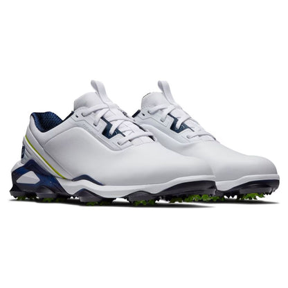 FootJoy Men's Tour Alpha Cleated Laced Golf Shoe (Previous Season) - White/Navy/Lime