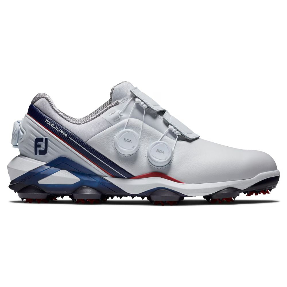 FootJoy Men's Tour Alpha Triple BOA Golf Shoes (Previous Season Style) - White/Red/Navy