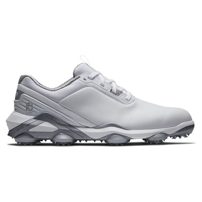 FootJoy Men's Tour Alpha Cleated Laced Golf Shoe (Previous Season) - White/White/Silver