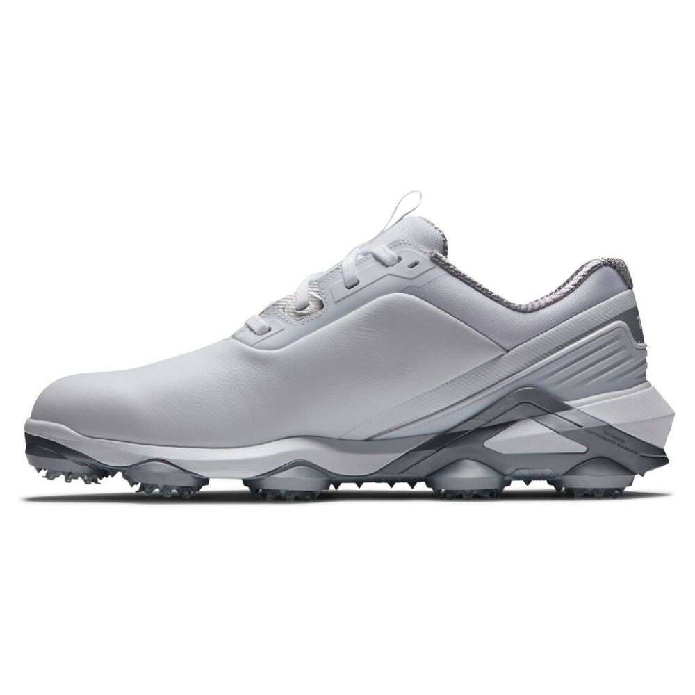 FootJoy Men's Tour Alpha Cleated Laced Golf Shoe (Previous Season) - White/White/Silver