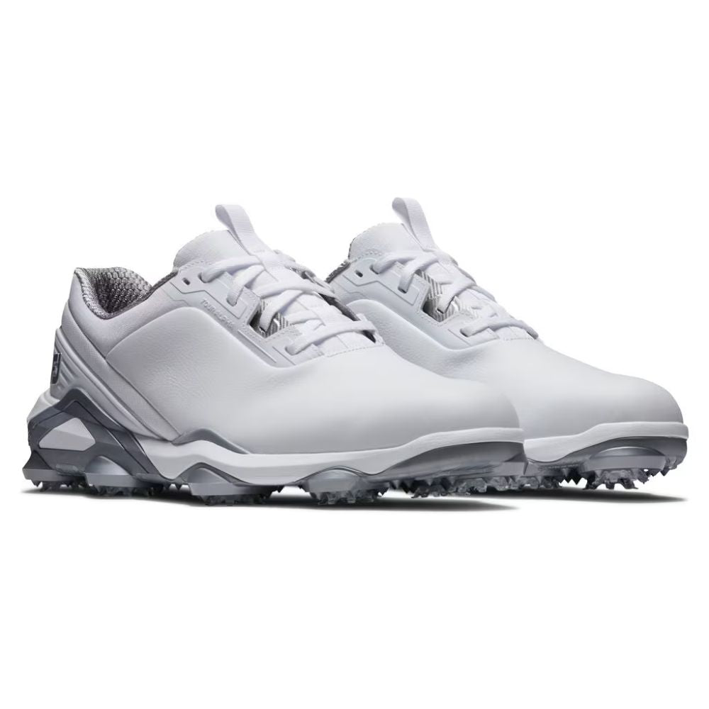 FootJoy Men's Tour Alpha Cleated Laced Golf Shoe (Previous Season) - White/White/Silver