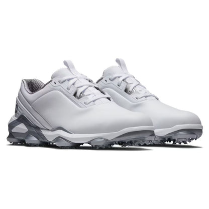 FootJoy Men's Tour Alpha Cleated Laced Golf Shoe (Previous Season) - White/White/Silver
