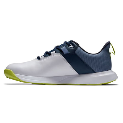 FootJoy Men's ProLite Spikeless Laced Golf Shoes - White/Navy/Lime - Previous Season Style