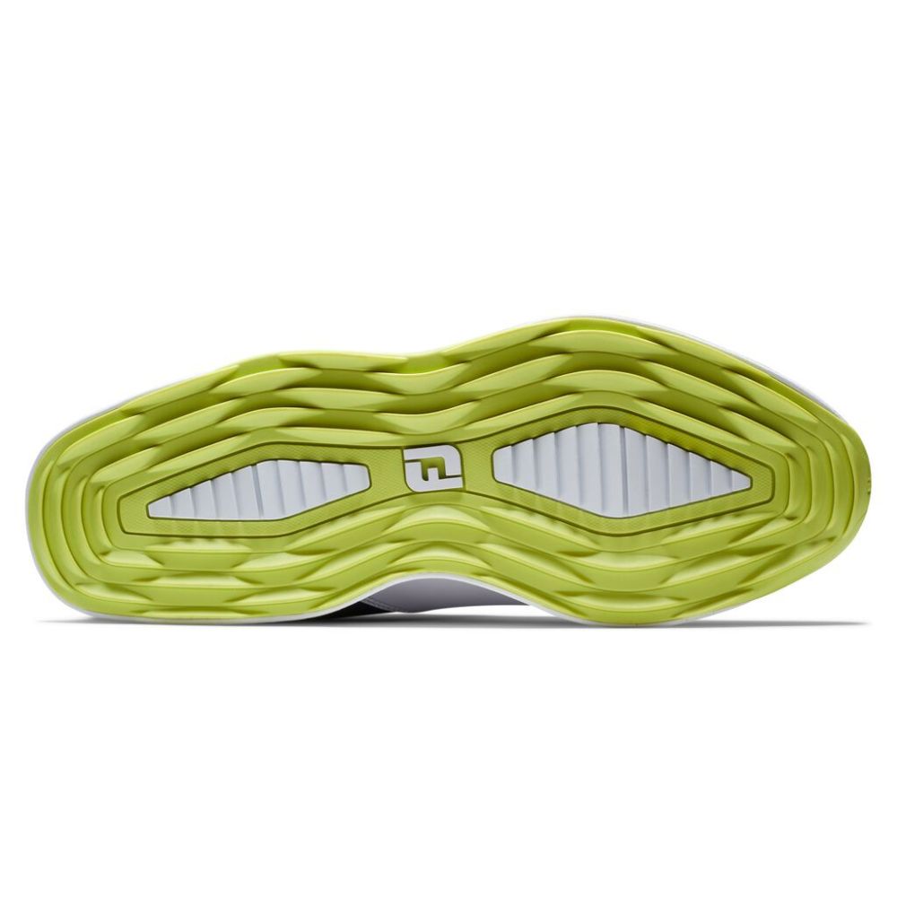 FootJoy Men's ProLite Spikeless Laced Golf Shoes - White/Navy/Lime - Previous Season Style