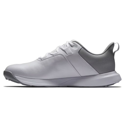 FootJoy Men's ProLite Spikeless Laced Golf Shoes - White/Grey - Previous Season Style