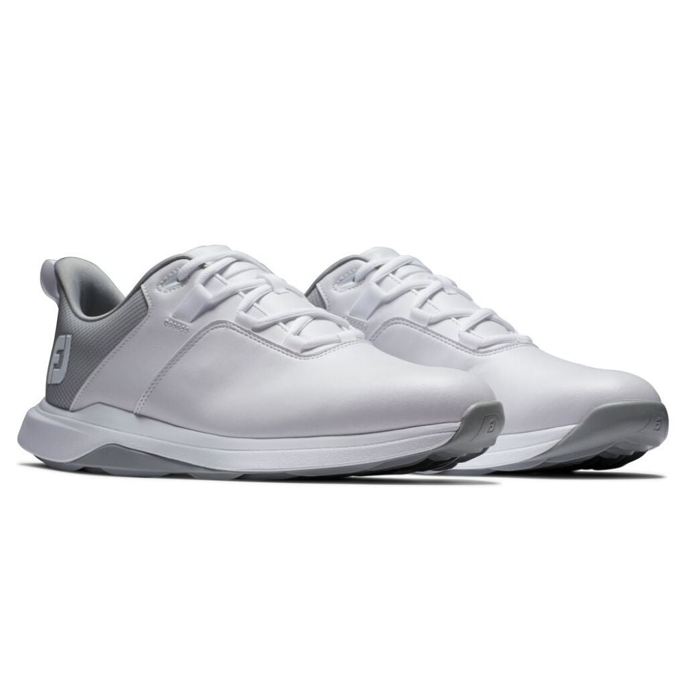 FootJoy Men's ProLite Spikeless Laced Golf Shoes - White/Grey - Previous Season Style