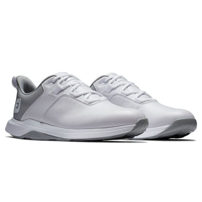 FootJoy Men's ProLite Spikeless Laced Golf Shoes - White/Grey - Previous Season Style