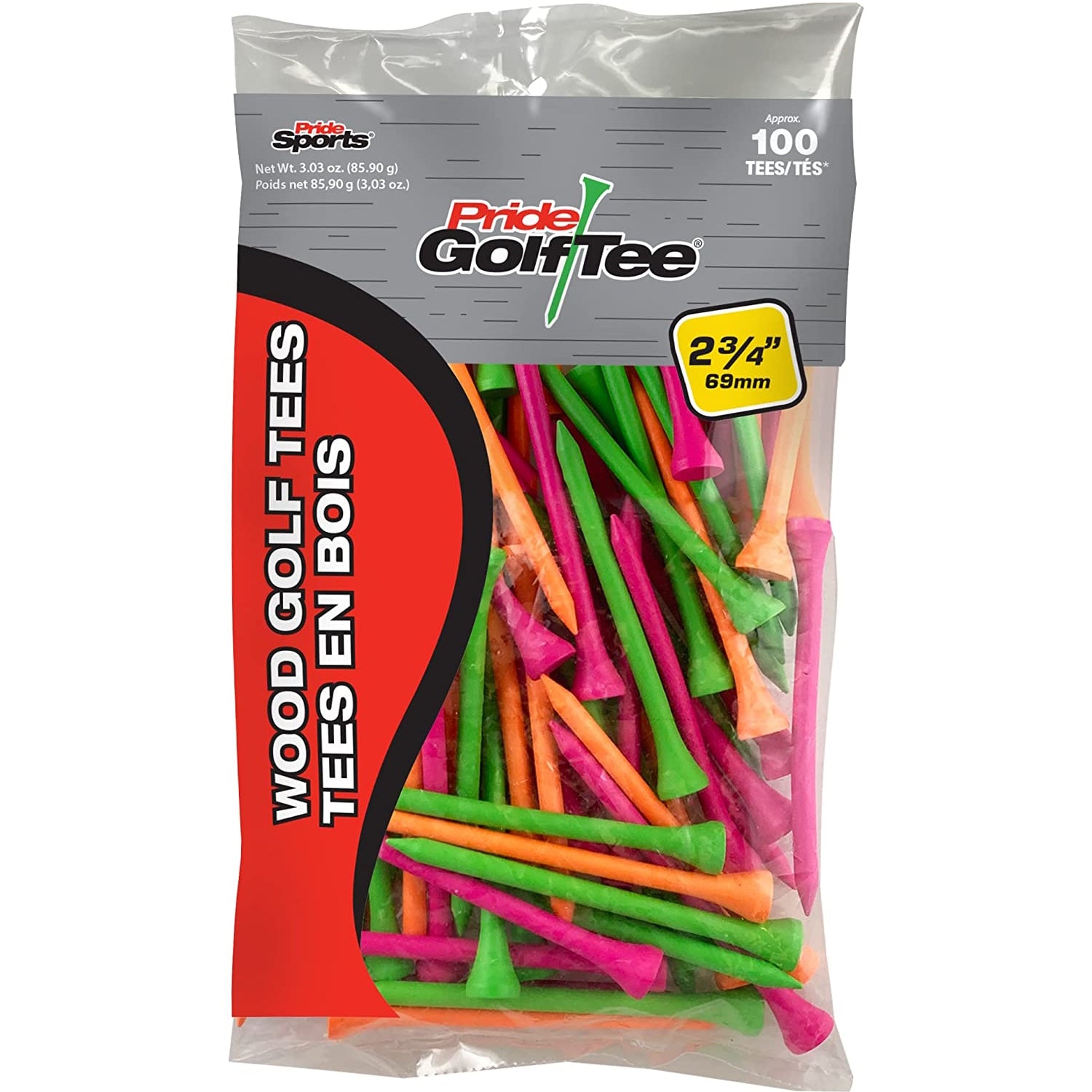 Pride Golf Tee, 2-3/4 inch Deluxe Tee