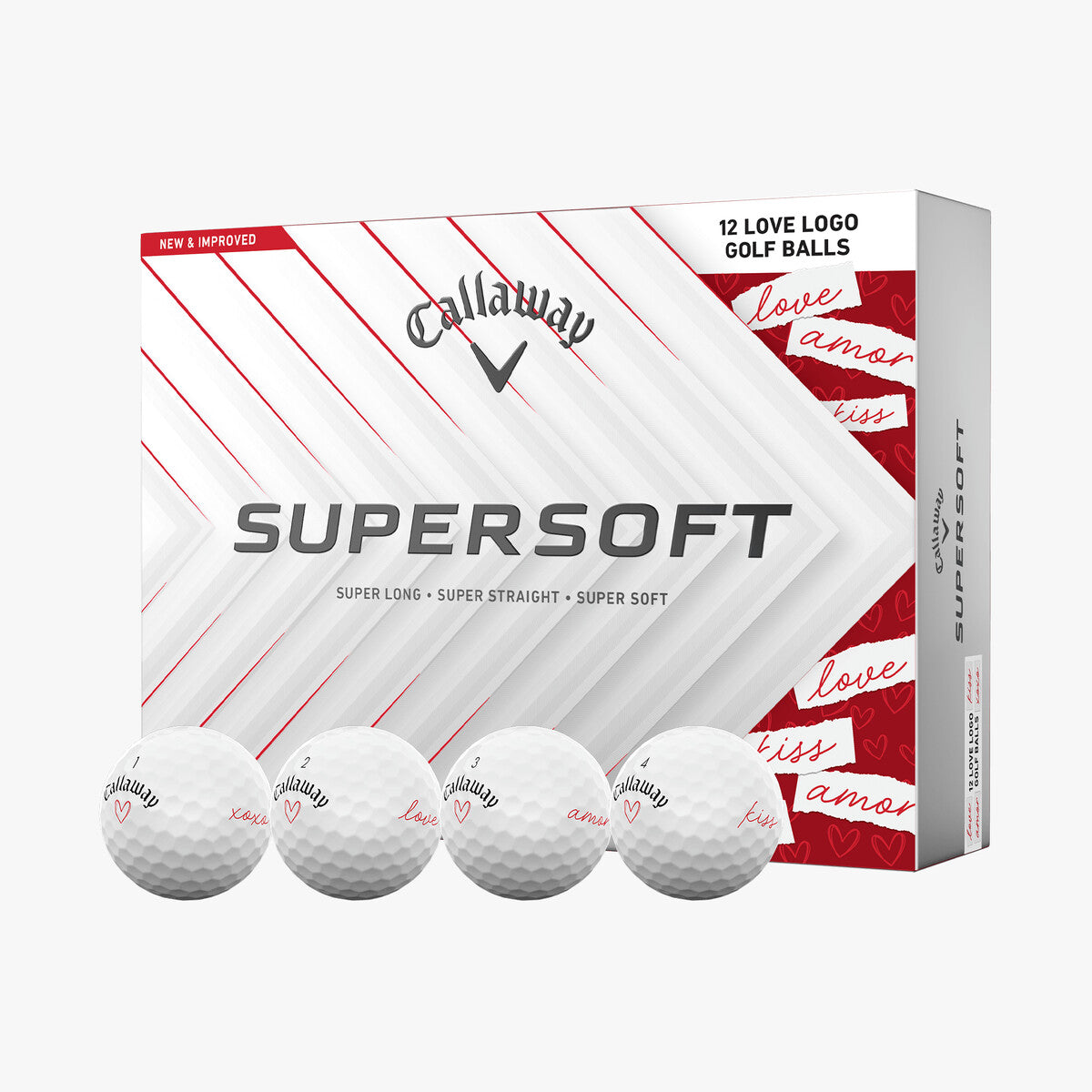 Callaway 2025 SuperSoft Valentine Golf Balls - 1 Dozen