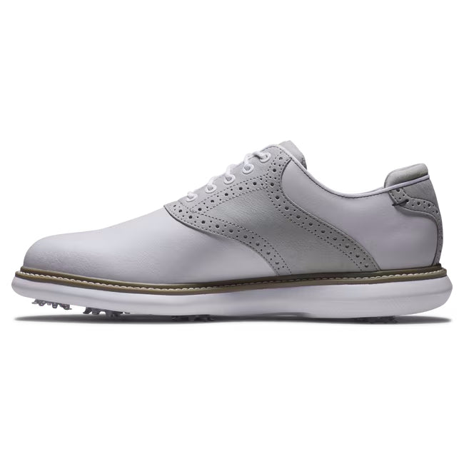 FootJoy Men's Traditions Golf Shoe - 57957 White/Grey/Tan
