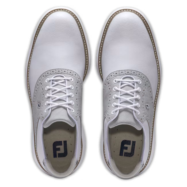 FootJoy Men's Traditions Golf Shoe - 57957 White/Grey/Tan