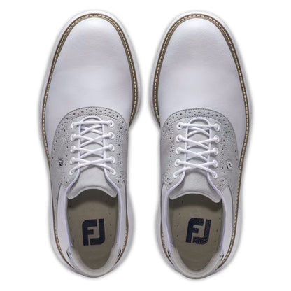 FootJoy Men's Traditions Golf Shoe - 57957 White/Grey/Tan