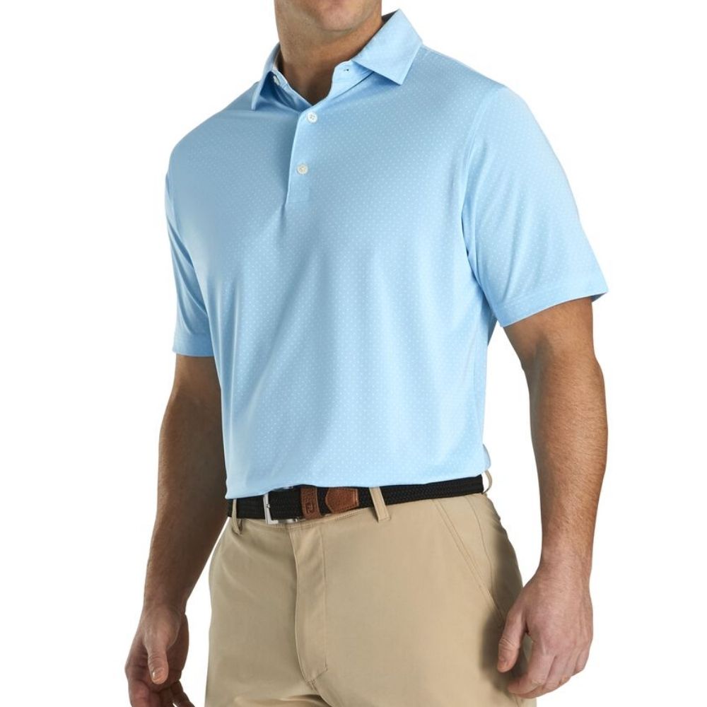Footjoy Stretch Lisle Dot Print Self Collar Polo