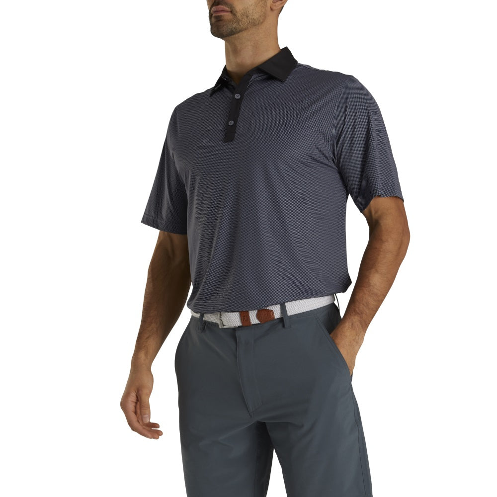 Footjoy Stretch Lisle Mini Check Print Polo
