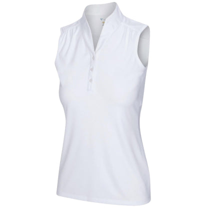 Greg Norman Women'sHeathered Dot Sleeveless Polo