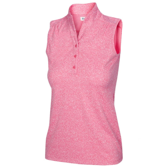 Greg Norman Women'sHeathered Dot Sleeveless Polo