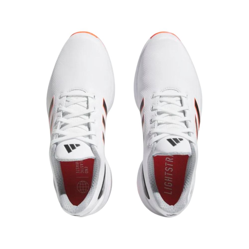 Adidas Men's ZG23 Golf Shoes - White/Black/Semi Solar Red