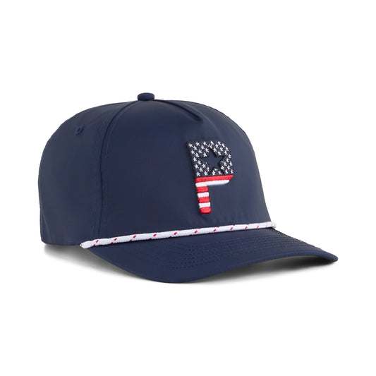 Puma Men's Pars & Stripes 5-Panel Snapback Golf Hat