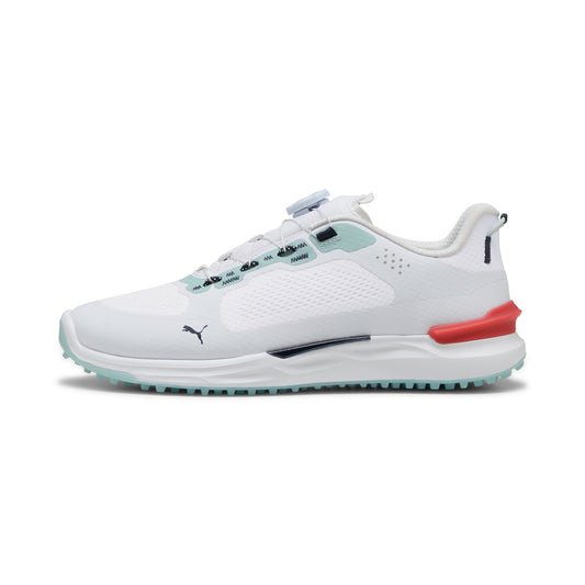 Puma Men's Ignite Elevate 2 Disc Spikeless Golf Shoes - Puma White/Modern Mint