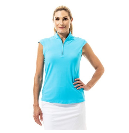 San Soleil Womens Soltek Lux Sleeveless Solid Mock