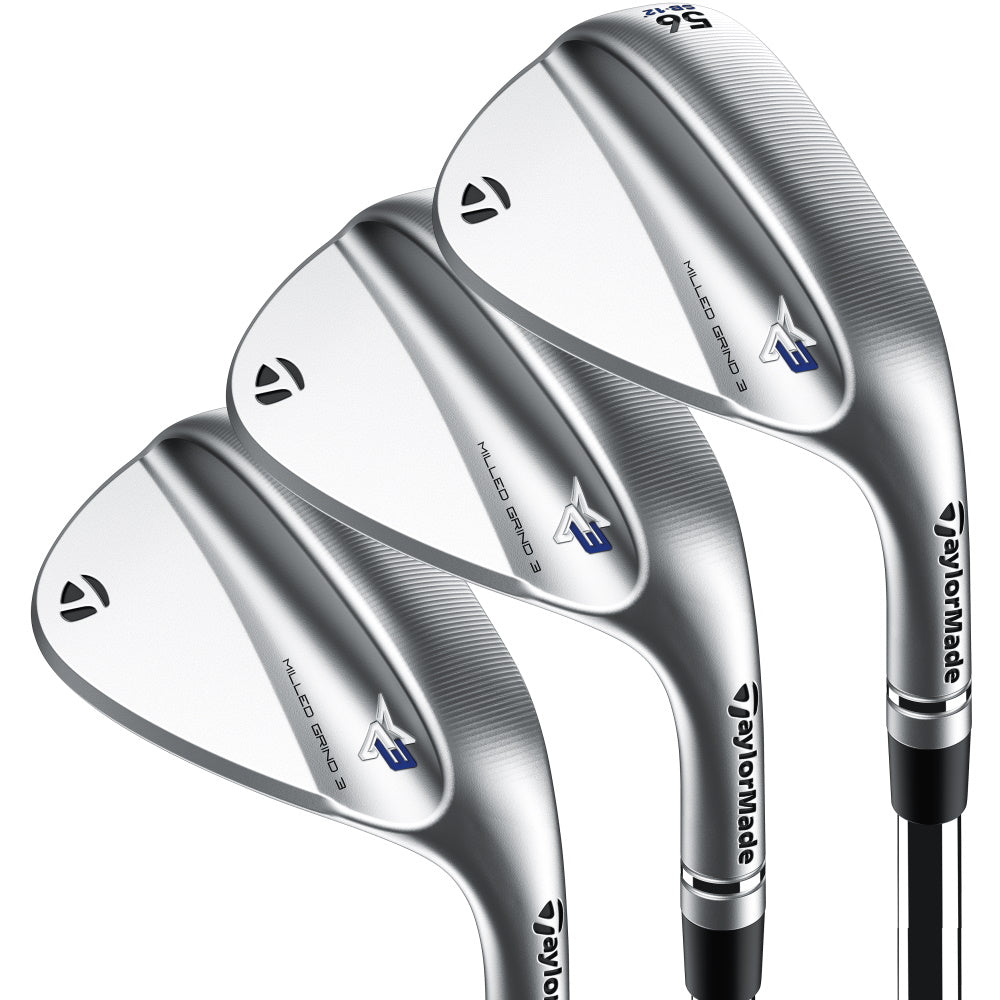 TaylorMade Milled Grind 3 Satin Wedges Steel Shaft - 3 Pack