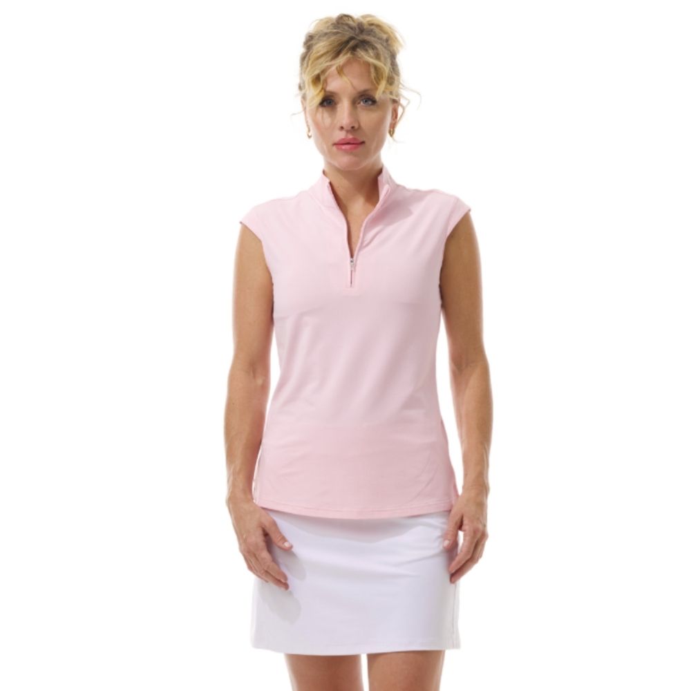 San Soleil Womens Soltek Lux Sleeveless Solid Mock