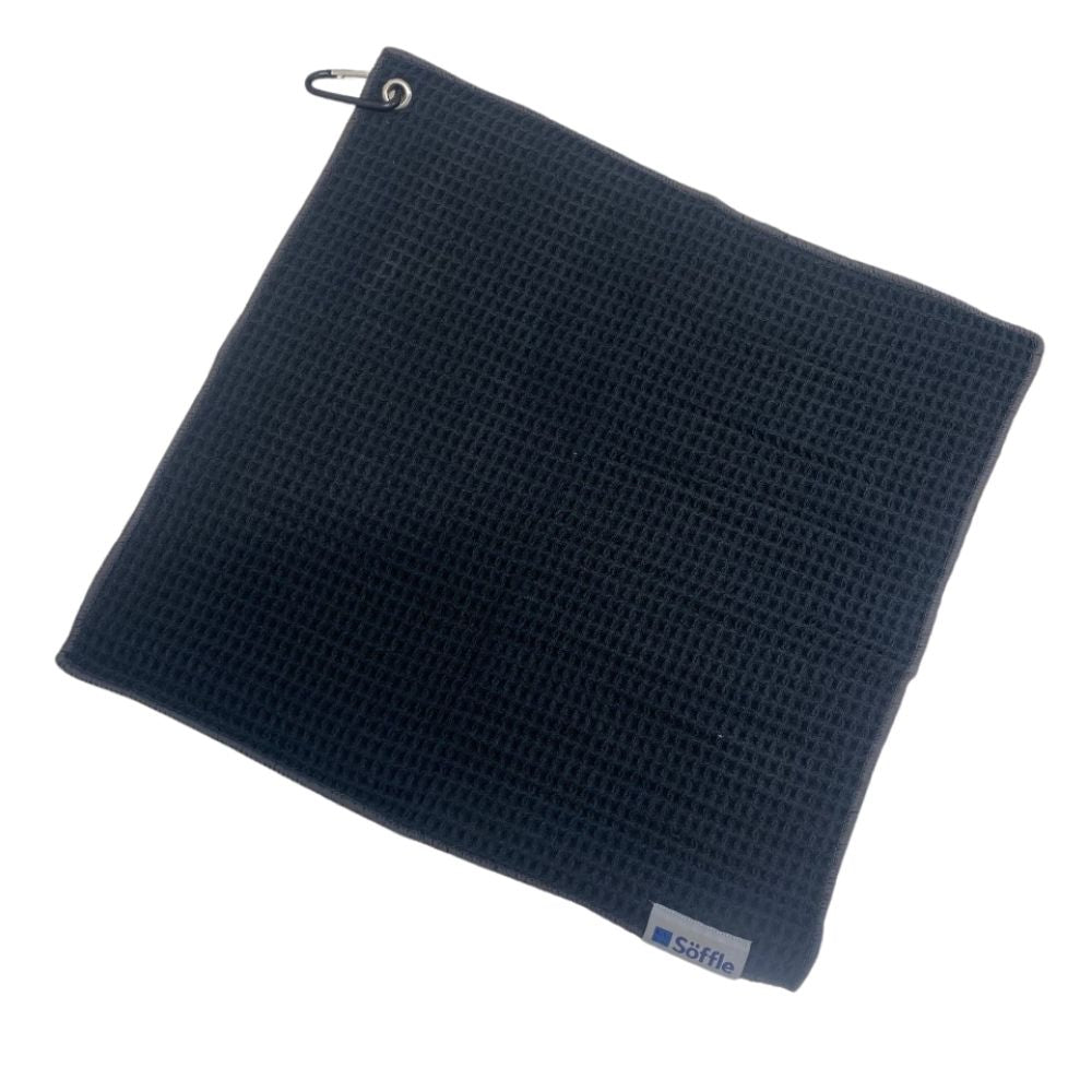 Soffle Microfiber Waffle Golf Towel w/ Clip 16" x 16"