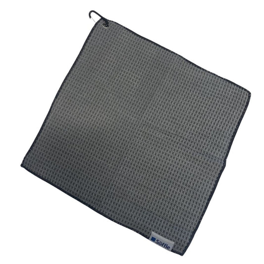Soffle Microfiber Waffle Golf Towel w/ Clip 16" x 16"