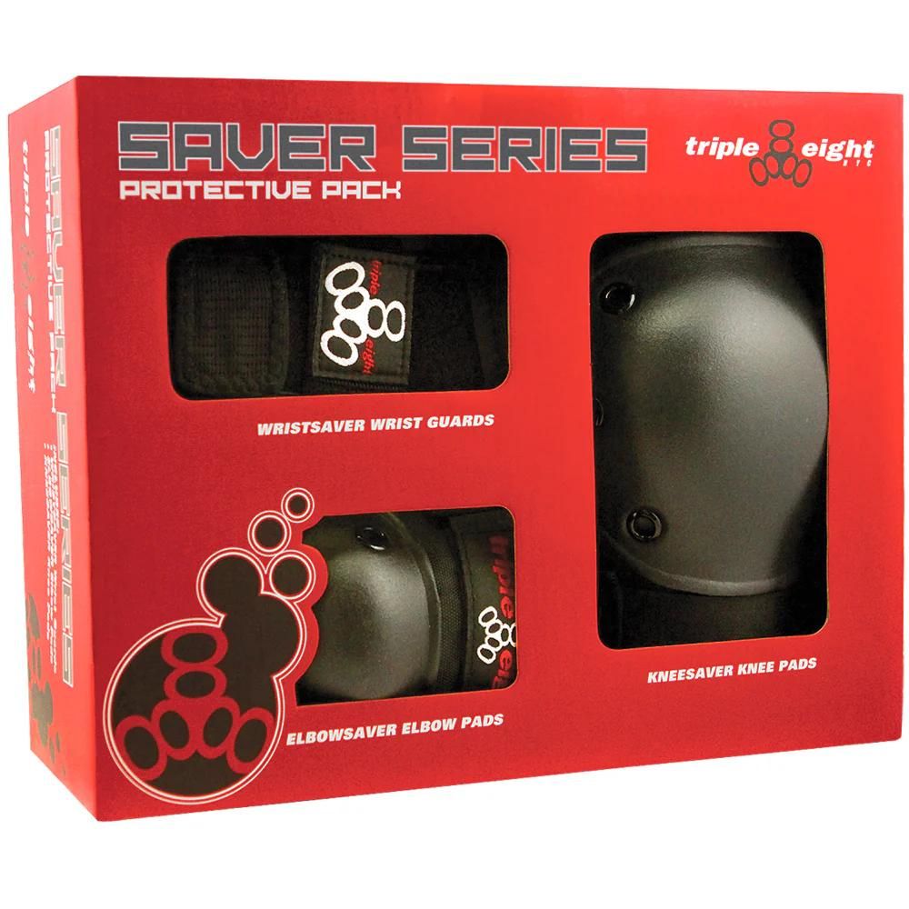 Triple Eight Saver Series Pads - 3 Pack - Juniors - Black